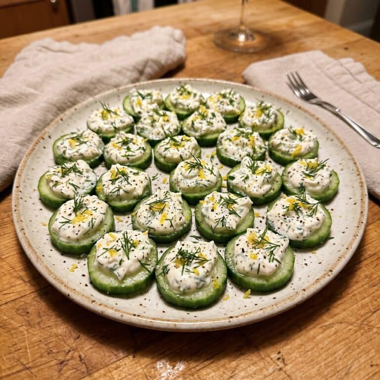 Cucumber Bites with Cream Cheese Plate