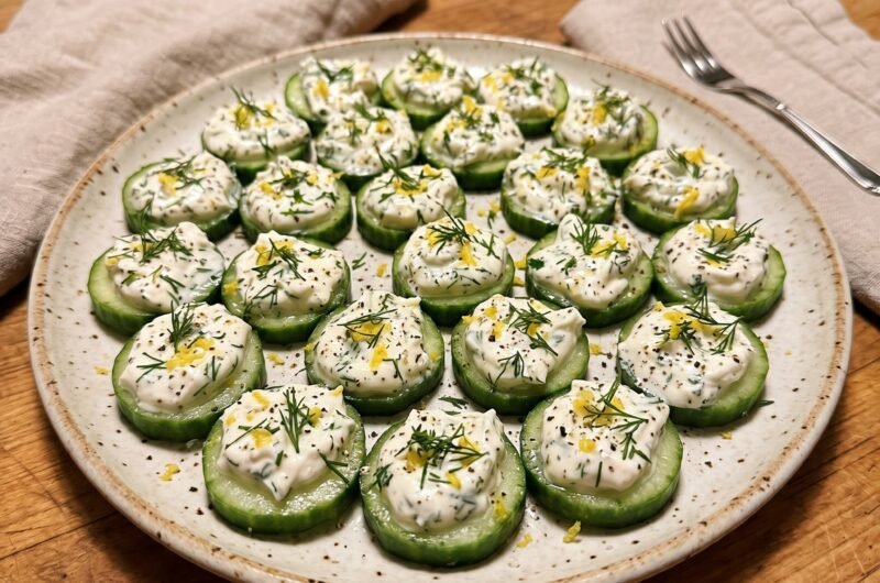 Cucumber Bites with Cream Cheese Plate
