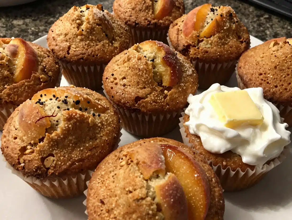Brown Butter Peach Muffins