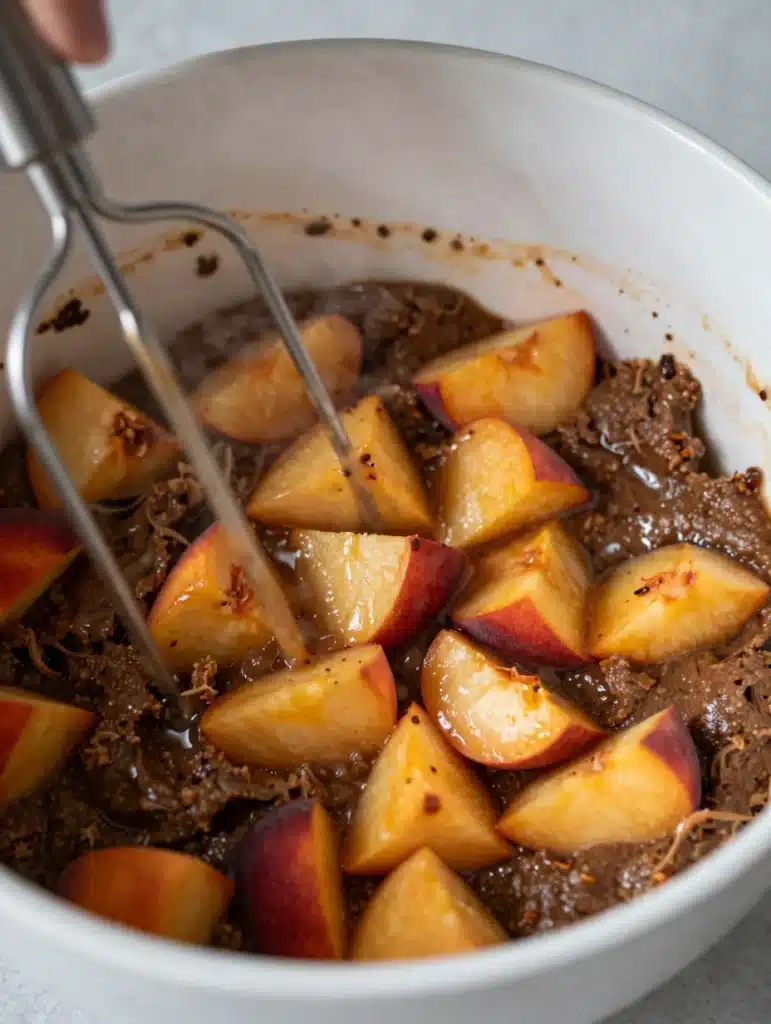Brown Butter Peach Muffins