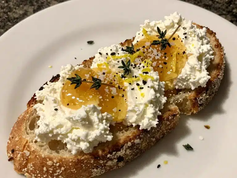 Hot Honey Whipped Ricotta Toast