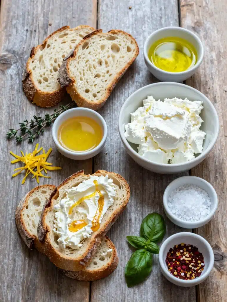 Hot Honey Whipped Ricotta Toast