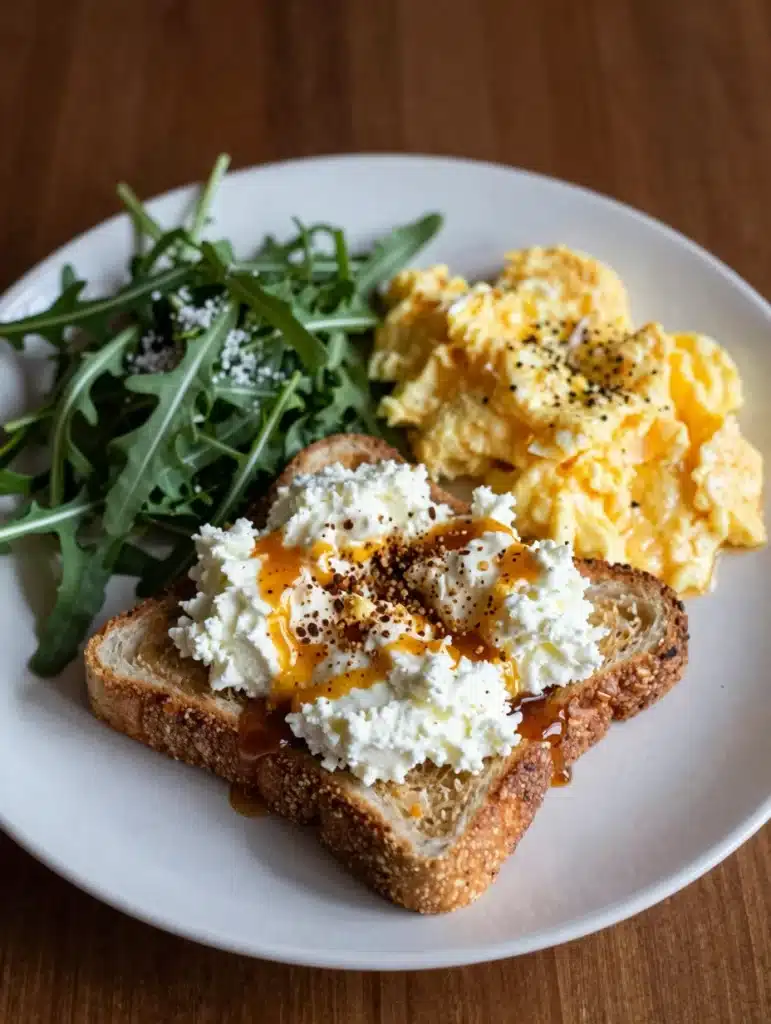 Hot Honey Whipped Ricotta Toast