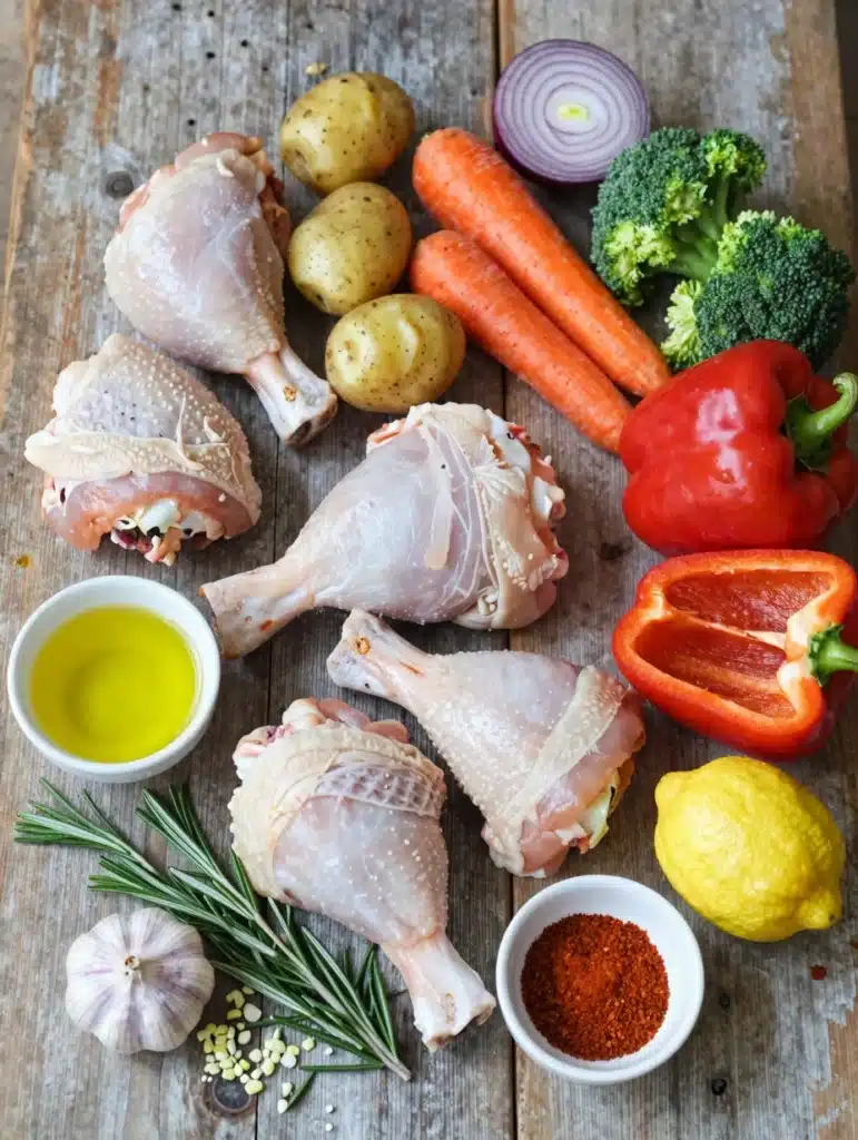 One Pan Roast Chicken and Veggies