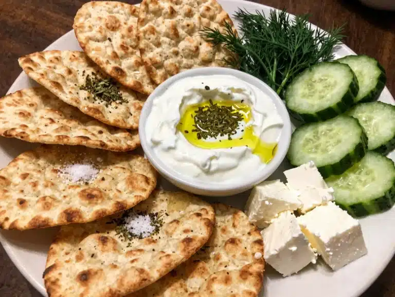Pita Chips with Greek Dip