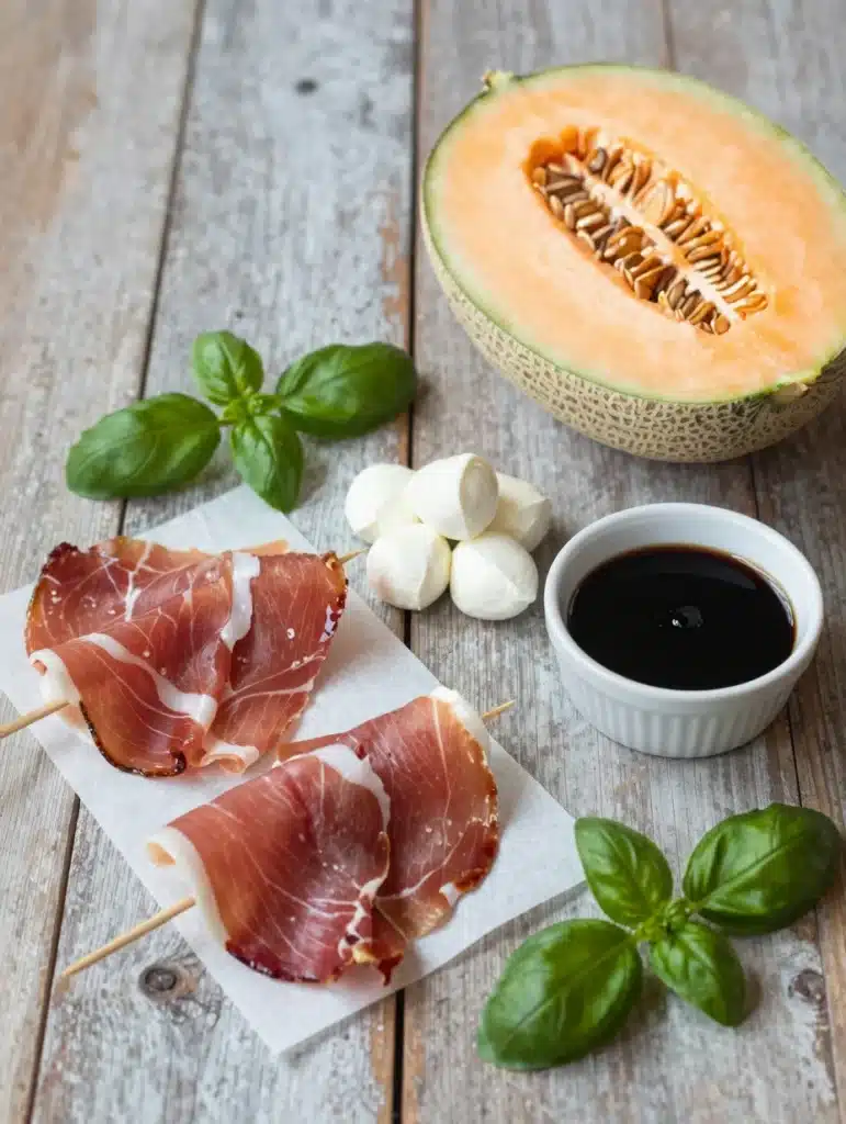 Prosciutto Melon Skewers