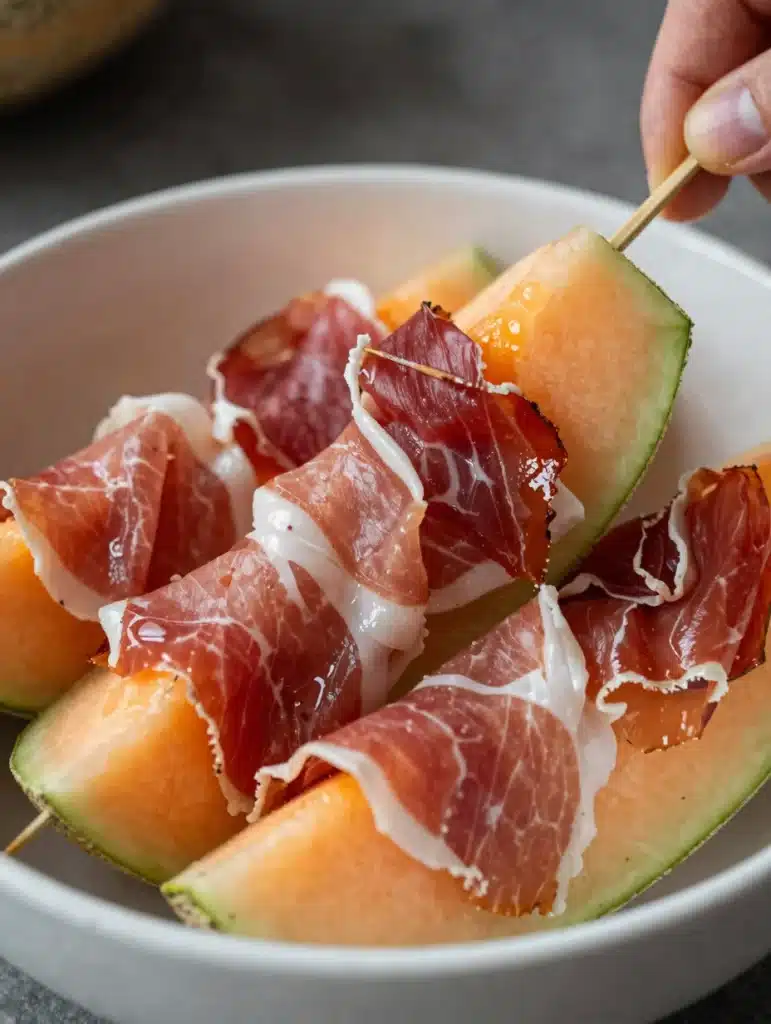 Prosciutto Melon Skewers