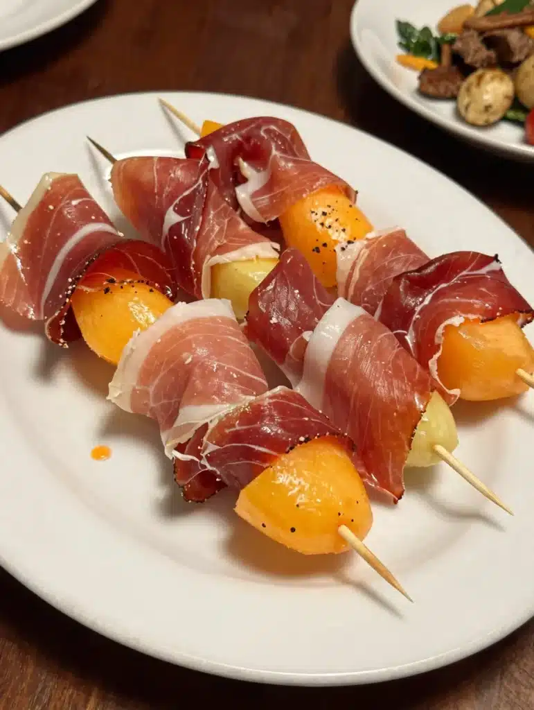 Prosciutto Melon Skewers