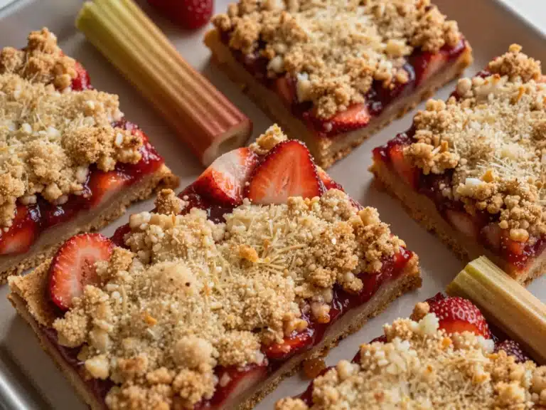 Strawberry Rhubarb Crumble Bars