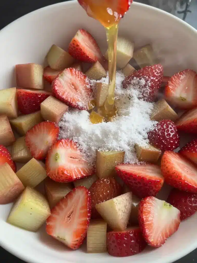 Strawberry Rhubarb Crumble Bars