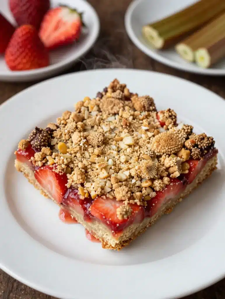 Strawberry Rhubarb Crumble Bars